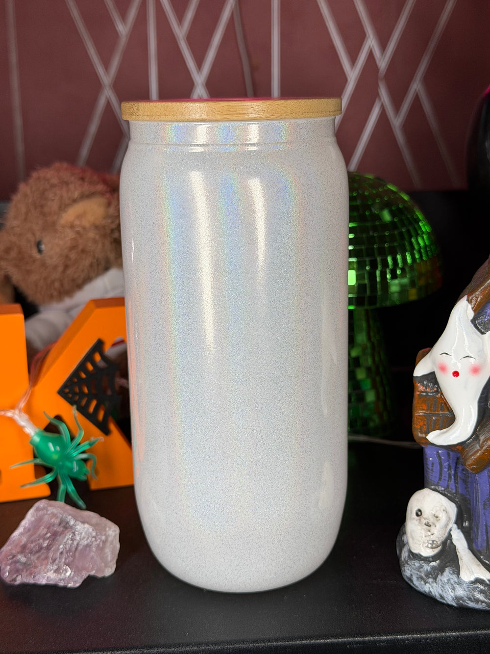 Szklanka 500 ml - biała perła holo