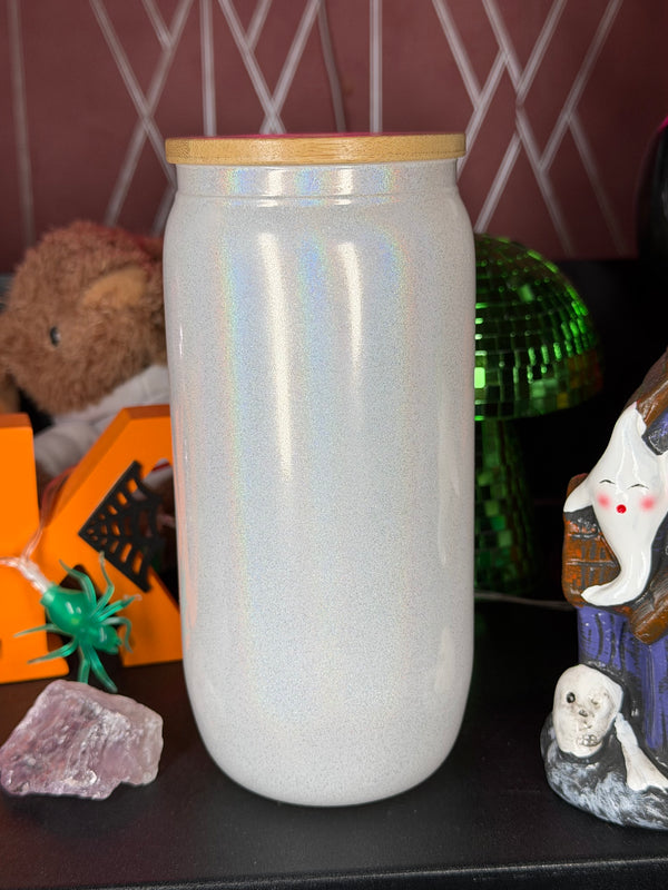 Szklanka 500 ml - biała perła holo