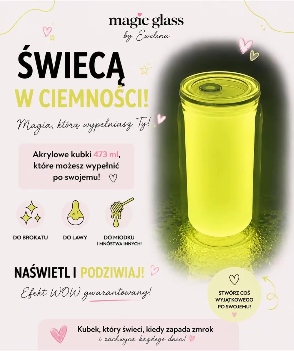 Szklanka ŚWIECĄCA W CIEMNOŚCI - 473ml